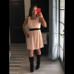 Peach beautiful dress.